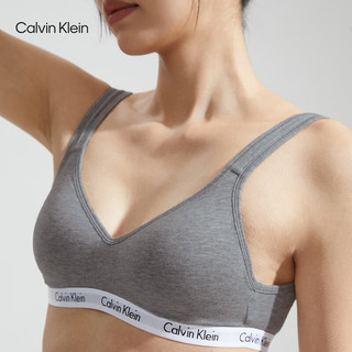 Calvin Klein内衣24春夏女士舒适上托ck轻运动无钢圈背心式文胸QP3333A P7A-椰青灰 L