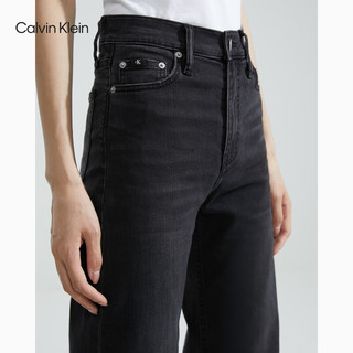 Calvin Klein Jeans【凉感】春秋女士复古ck高腰阔腿吸湿速干牛仔裤J222259 1BY-牛仔黑 29