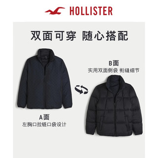 HOLLISTER正反两穿半高领短款棉服外套 男 353799-1 黑色 M (180/100A)