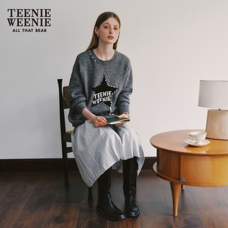 Teenie Weenie小熊宽松韩版女装套头针织衫毛衣外搭内穿 灰色 175/XL