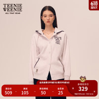 Teenie Weenie小熊加绒卫衣女秋冬保暖舒适时尚连帽卫衣外套女 中灰色 165/M