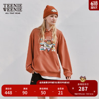 Teenie Weenie小熊&FLABJACKS联名秋冬休闲宽松连帽卫衣女 砖红色 170/L