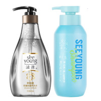 88VIP：seeyoung 滋源 控油去屑洗发水露柔顺修护洗发膏补水保湿400ml*1瓶+300g*1瓶