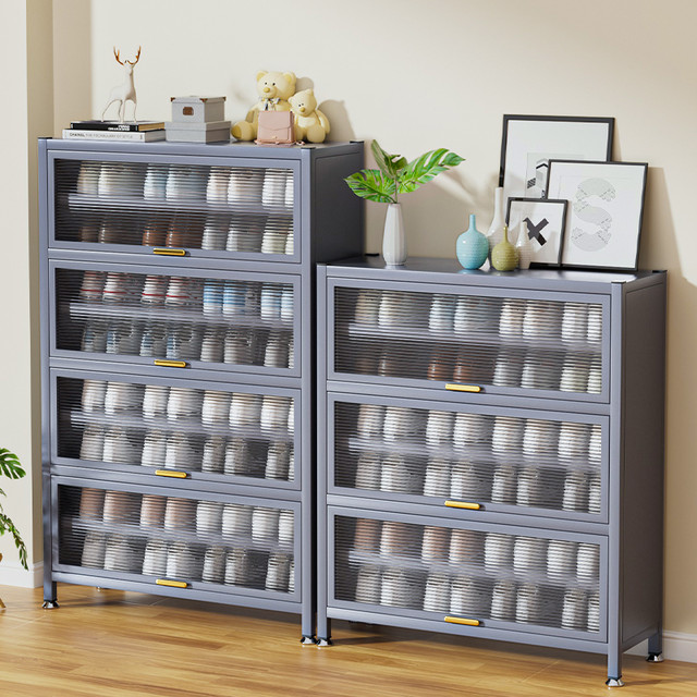 卡玫莱 钢制入户大容量多层超大鞋柜家用门口室内鞋架楼道防尘收纳置物柜