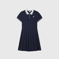 Gap 盖璞 女士polo领刺绣logo短袖百褶连衣裙网球裙 465048 海军蓝 M