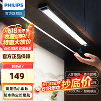 PHILIPS飞利浦无线感应橱柜灯led可充电衣橱宿舍感应灯条 【47cm-光感人感】暖白 2000mAh