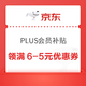 京东 PLUS会员补贴 领满6-5元优惠券