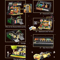 哲高潮玩积木影星别墅高难度迷你颗粒街景建筑拼装玩具