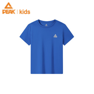 匹克儿童速干短T2024年夏季男童装宽松运动T恤透气短袖中大童 彩兰 120cm