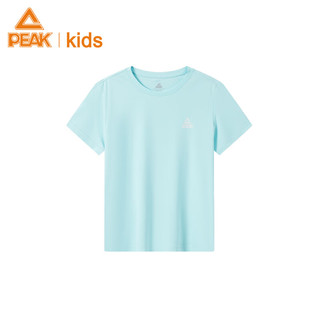 匹克儿童速干短T2024年夏季男童装宽松运动T恤透气短袖中大童 梦幻蓝 170cm