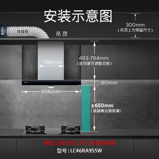 西门子（SIEMENS）抽油烟机灶具套装20m³/min 欧式油烟机 4.5kW燃气灶955W+GA23MP烟灶套装天然气