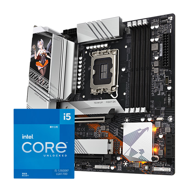 GIGABYTE 技嘉主板CPU套装雕妹B760M AORUS ELITE AX-P+i5-12600KF 板U 