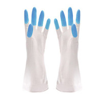 齊麥精品乳膠家務手套防水耐用炫指款清潔洗碗防滑加厚手套獨立包裝 藍色(五雙) M
