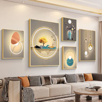 品美 客廳裝飾畫組合現代輕奢餐廳壁畫新款高級感新中式沙發背景墻掛畫