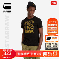 G-STAR RAW2024夏季纯棉宽松短袖印花圆领t恤男半袖D24685 黑色 L