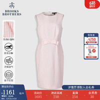 布克兄弟（BrooksBrothers）女24夏泡泡纱通勤包臀裙粉色连衣裙 B650-粉色 4