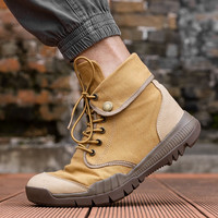 CQB.FURY春季透气户外徒步鞋登山鞋作战靴工装马丁大黄帆布沙漠鞋 ZD190黄色高帮 41