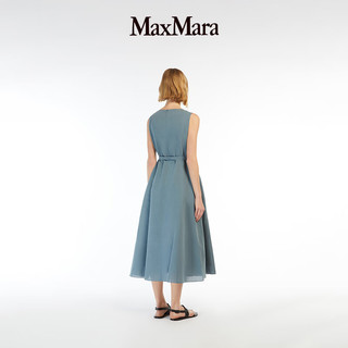 MaxMara 2024春夏女装无袖亚麻连衣裙9221164306 天蓝色 40