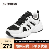 斯凯奇（Skechers）Skechers厚底运动熊猫女鞋8730075 白色/黑色/WBK 38 