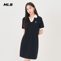 88VIP：MLB官方 女款POLO領短袖連衣裙撞色休閑直筒裙24夏季新款OPB03