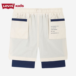 Levi's李维斯童装24夏儿童梭织短裤男童撞色速干裤子 雾卡其 160/66(L)