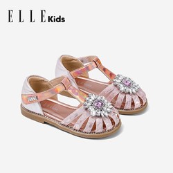 Ellekids ELLE KIDS童鞋夏季新款女童凉鞋包头水晶鞋洋气宝石水钻公主鞋子