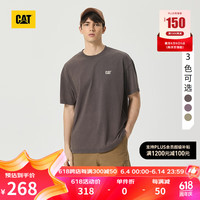 CAT卡特24夏男士户外后背大幅Logo印花短袖T恤 深灰色 S