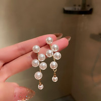 Trendolla 925银针珍珠耳环韩国东大门时尚个性简约耳坠气质设计感耳饰