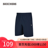 斯凯奇(Skechers)夏季男吸湿速干短裤运动休闲裤P224M109 藏青色/002Z XL