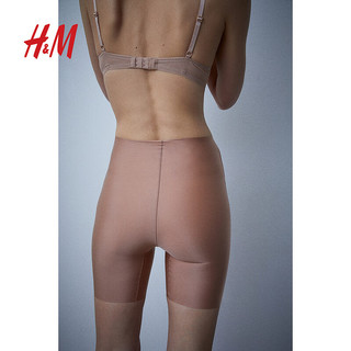 H&M女士2024夏季美体裤无痕塑身骑行内裤高腰打底裤0278811 深米色 155/85