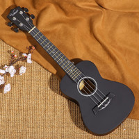 移动端：维卡斯（WEIKASI）尤克里里初学者23寸乌克丽丽单板ukulele女生桃花心木入门乐器 23英寸磨砂黑+全套配件
