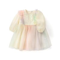 巴拉巴拉 寶寶周歲禮服女童公主裙兒童裙子嬰兒連衣裙紗裙精致甜美