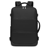 coolbell 17英寸双肩包商务背包大容量扩容电脑包旅行男士背包670 黑色