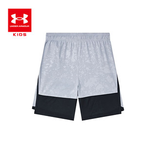 安德玛（Under Armour）男大童梭织短裤1383338 摩登灰 150cm 