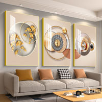 品美 鋁合金框裝飾畫客廳現代簡約墻面壁畫輕奢三聯畫發背景墻掛畫