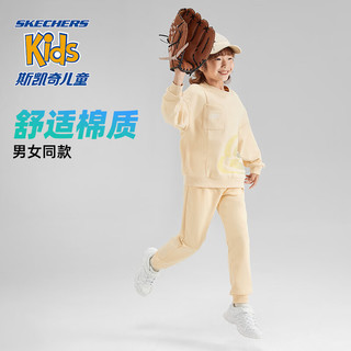 斯凯奇（Skechers）斯凯奇童装男童裤子春秋季儿童运动裤女大童卫裤休闲长裤 碳黑/0018/棉质内里 160cm(160cm)