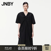 JNBY24夏连衣裙棉质宽松V领5O5G13810 001/本黑 XS