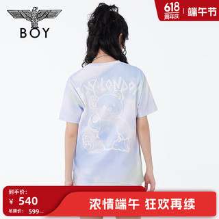 BOY LONDON24夏款短袖渐变小熊立体印花宽松潮牌T恤N01025 彩色 M