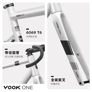 VOOK ONE 公路自行车 13速 碳纤维前叉 碟刹 轻量8.3kg 【最新】白色13速 XL 身高182-192cm 白色 13速 第2批