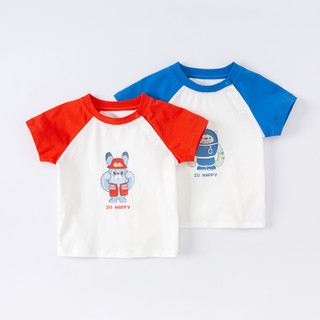 戴维贝拉 夏装儿童T恤男童宝宝上衣婴儿休闲短袖衣服