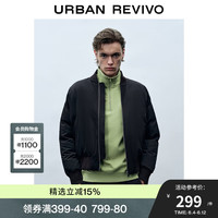 UR春季男装工装基础短款厚款棒球服棉服UMF132000 正黑 M