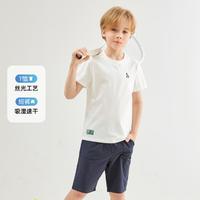 HAZZYS 哈吉斯 网球系列童装儿童丝光长绒棉T恤搭配速干短裤套装