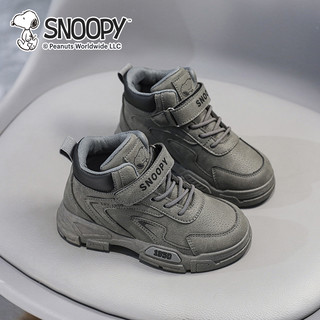 88VIP：SNOOPY 史努比 童鞋男童马丁靴2024秋季新款英伦风皮靴儿童运动鞋户外鞋潮