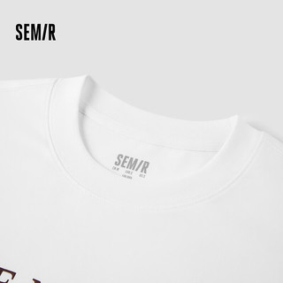 森马（Semir）森马长袖T恤男2024秋季中性风打底内搭时尚印花宽松上衣 本白10102 160/80A/XS