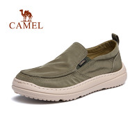 CAMEL 駱駝 父親節禮物駱駝男鞋夏季一腳蹬透氣帆布鞋男士休閑舒適爸爸鞋子