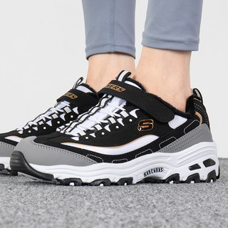 88VIP：SKECHERS 斯凯奇 童鞋运动鞋复古加绒大童鞋缓震休闲熊猫鞋302539L-BKGD