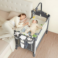 ABCmokoo 嬰兒床折疊寶寶床可移動新生兒多功能拼接大床-吉拉法鹿AIR款