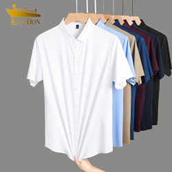 kindon金盾冰丝无痕免烫短袖衬衫男夏季