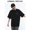 URBAN REVIVO UR2024夏季新款男装休闲感趣味章仔棉质圆领短袖T恤UML440042 正黑 XS