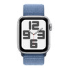 Apple 苹果 Watch SE；银色铝金属表壳；凛蓝色回环式运动表带